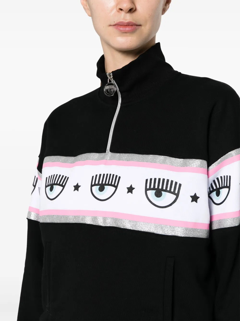 Chiara Ferragni Sweater met logoband Zwart