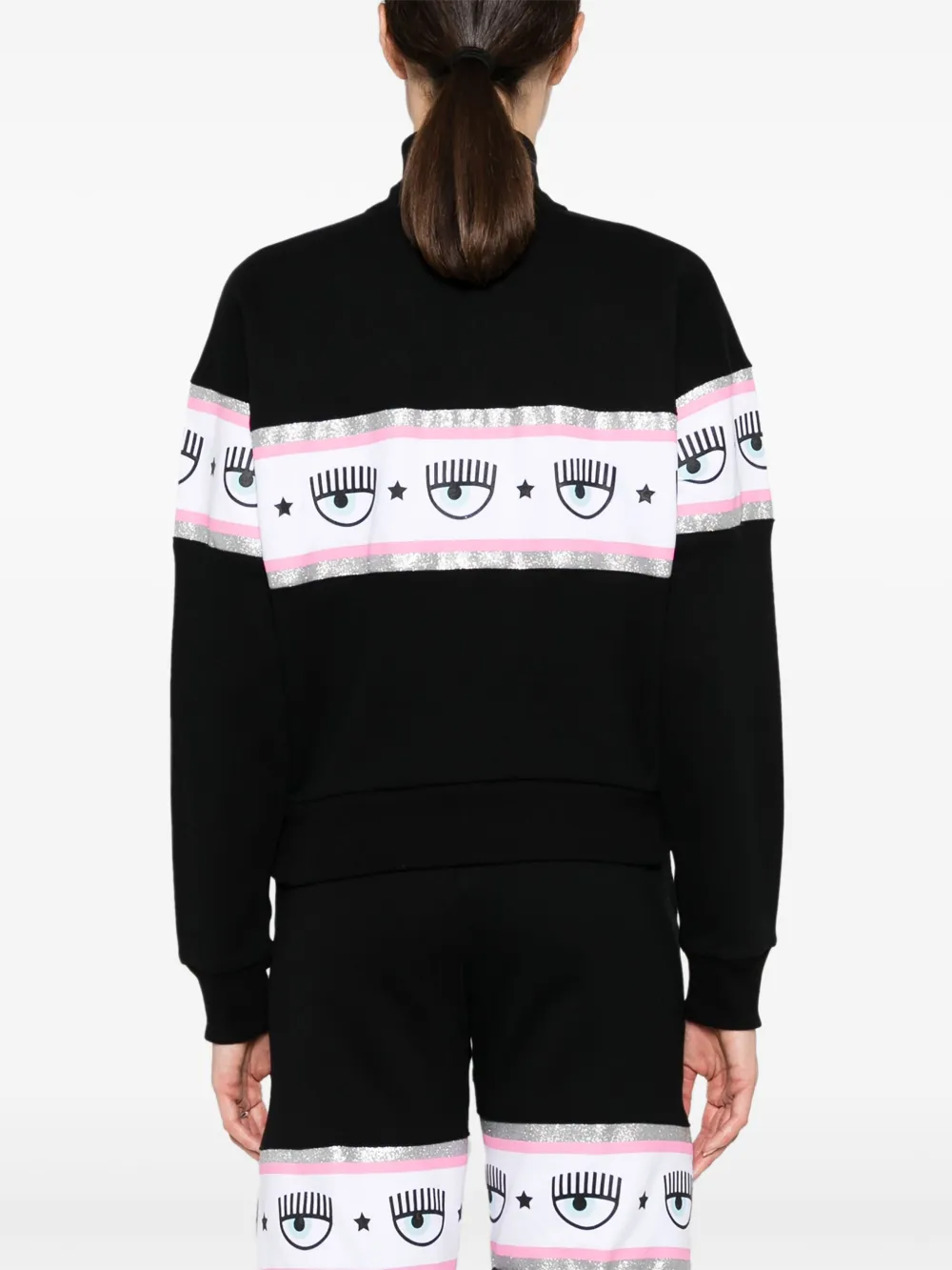 Chiara Ferragni Sweater met logoband Zwart