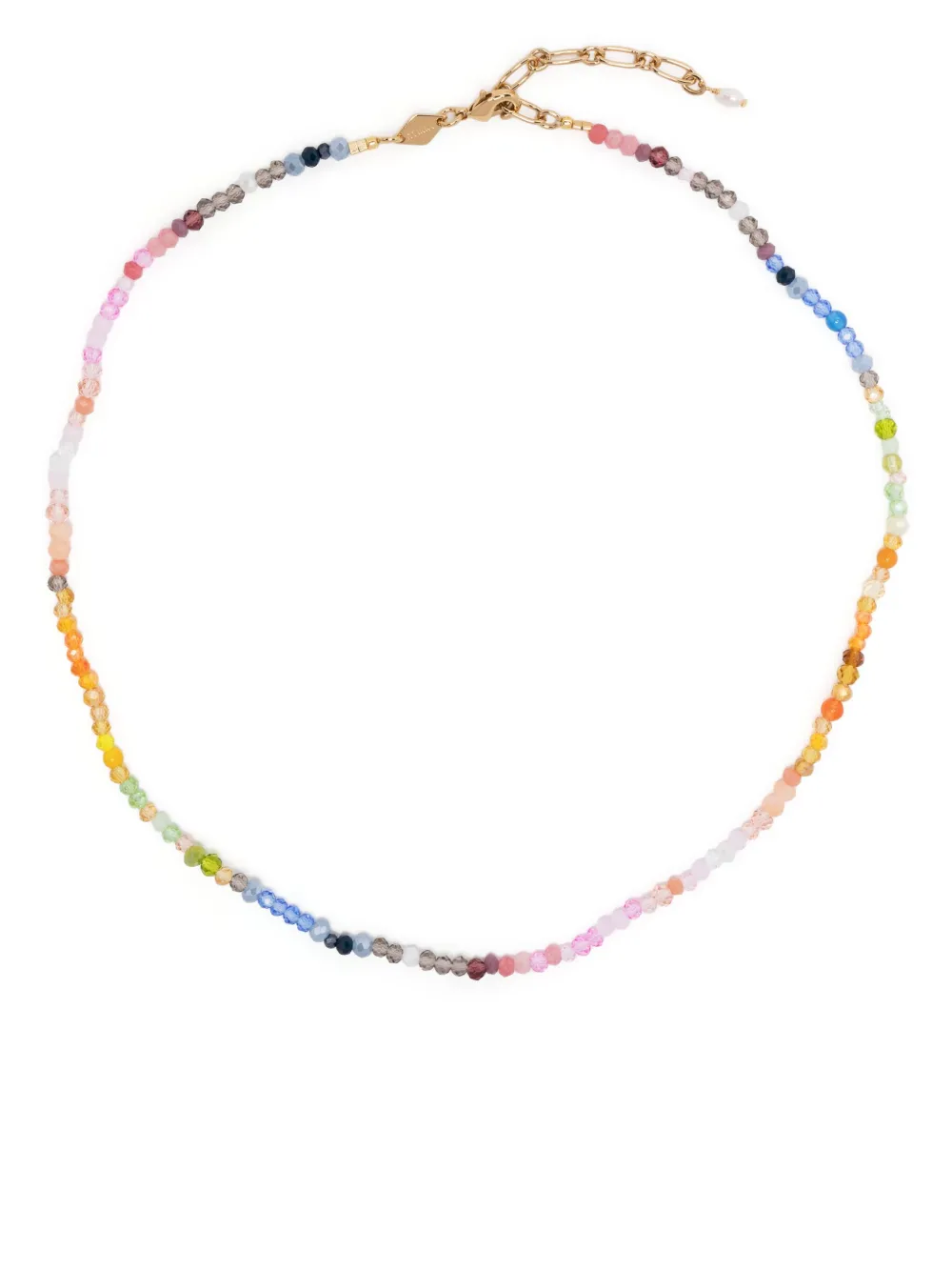 Shop Anni Lu Dusty Dreams Bead-embellished Necklace In Multicolour