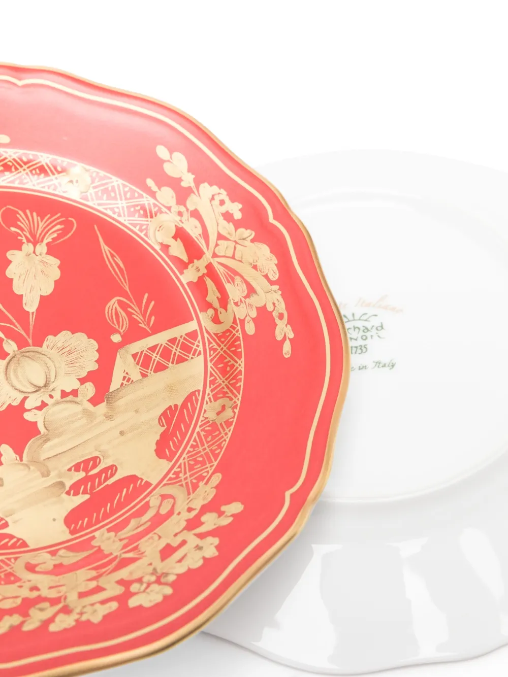 Ginori 1735 Rubrum Porcelain Plate (set Of Two) In Red