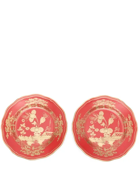 GINORI 1735 pack de dos platos para postre Rubrum