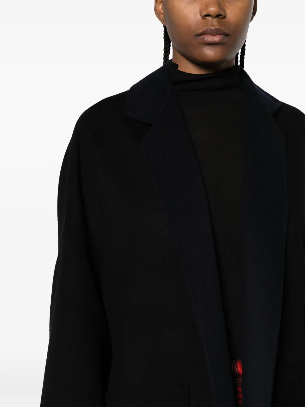Daniela Gregis Belted Wool Coat In Black