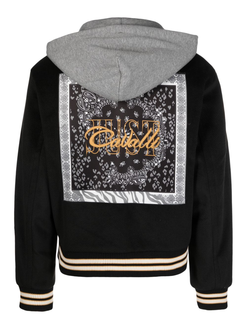 Just Cavalli Bomberjack met logopatch - Zwart