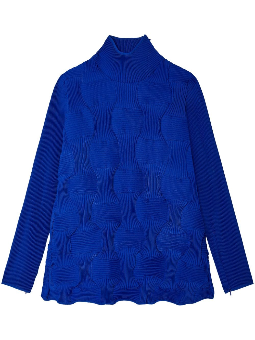 Melitta Baumeister Waffle-effect Knitted Top In Blue