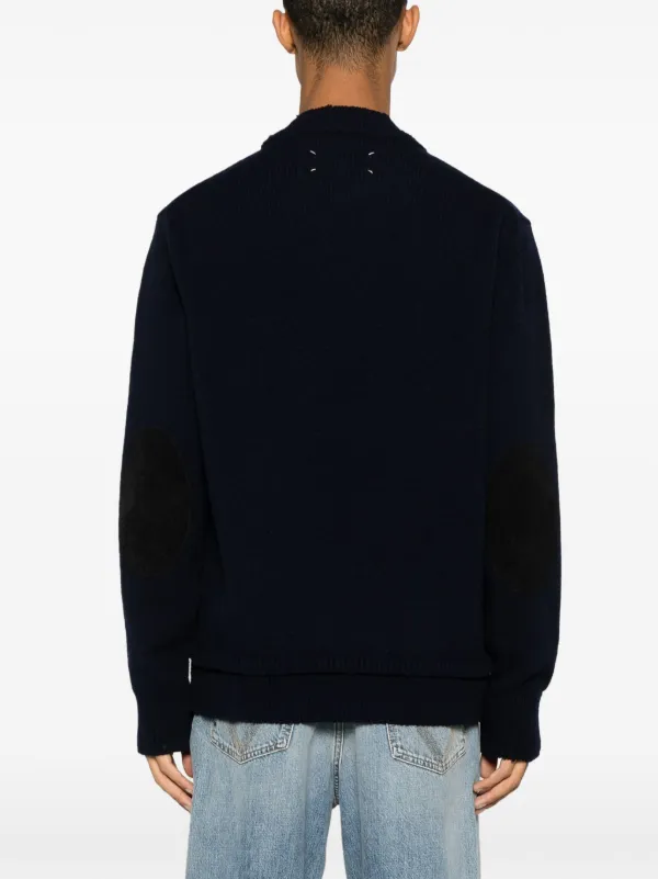 Maison Margiela crew-neck elbow-patches Jumper - Farfetch