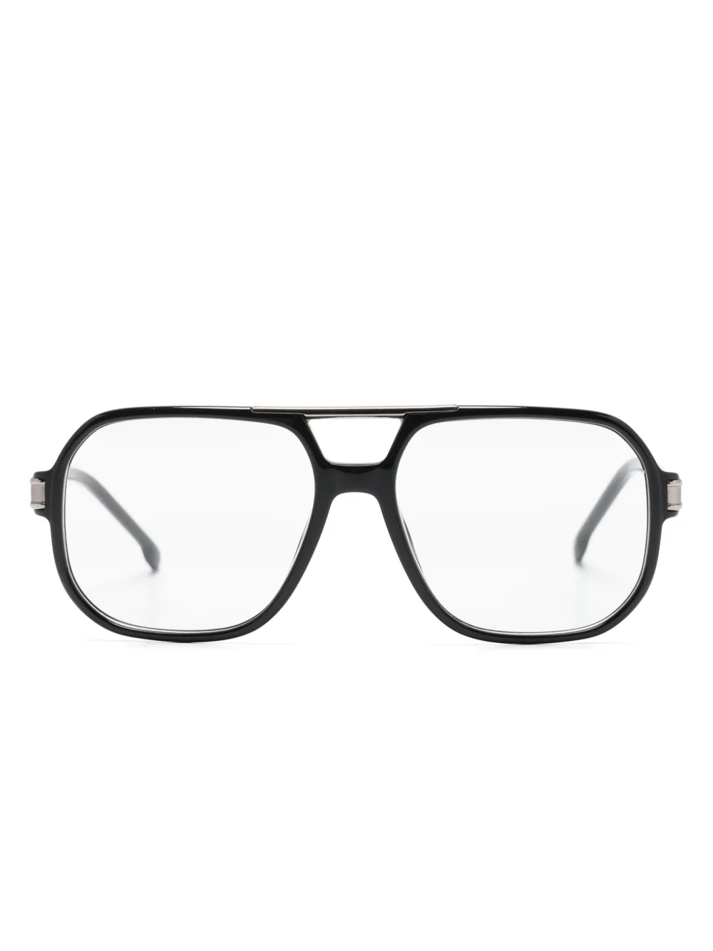Shop Carrera Logo Plaque Pilot-frame Glasses In Black