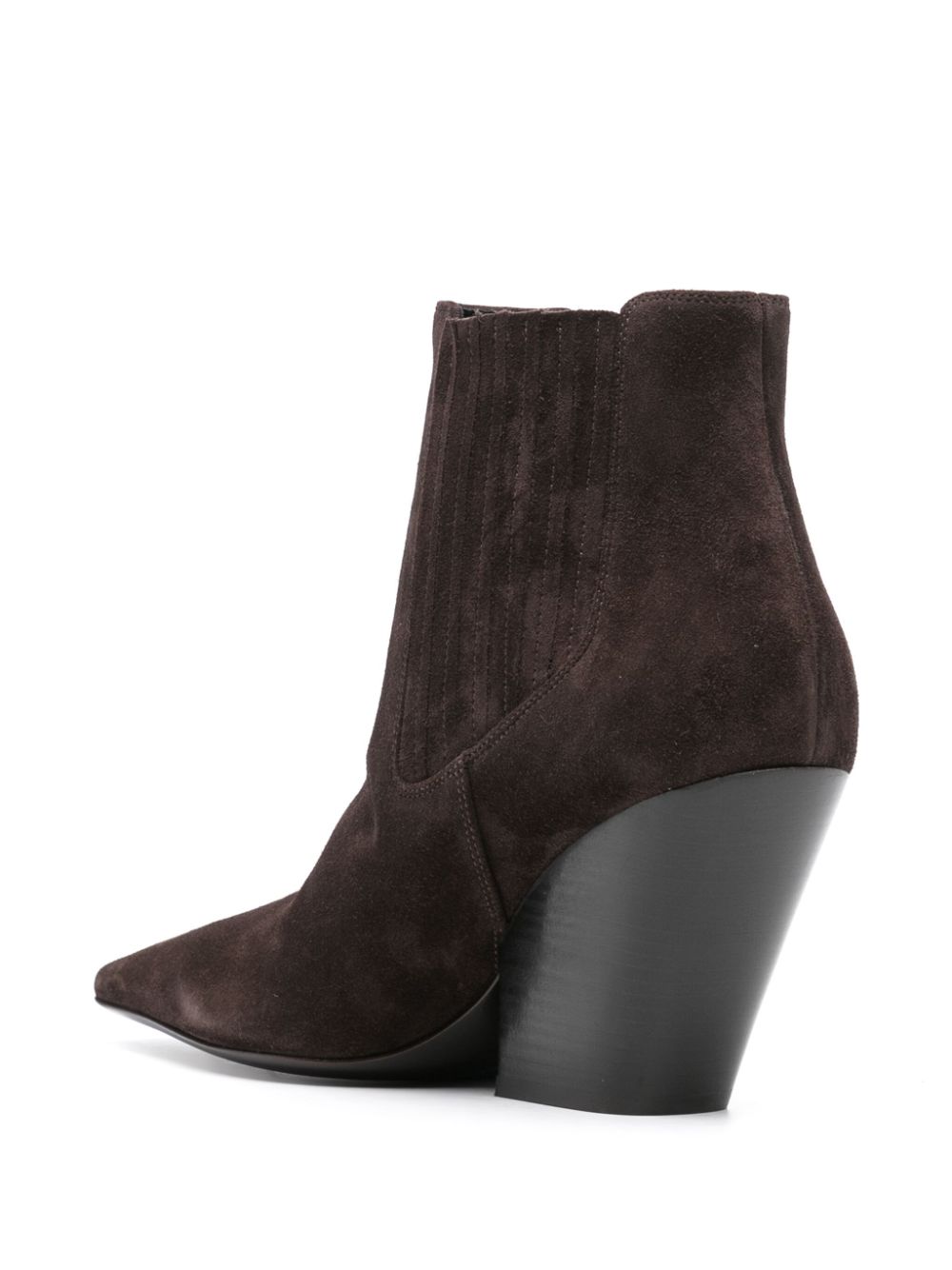 Shop Casadei Anastasia 100mm Western-style Suede Boots In Brown