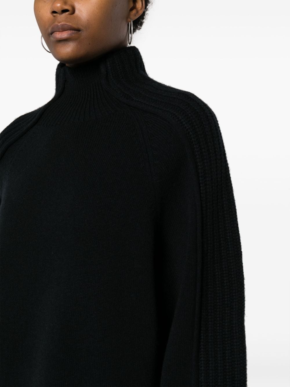 Shop Calvin Klein Roll-neck Cotton Jumper In Black