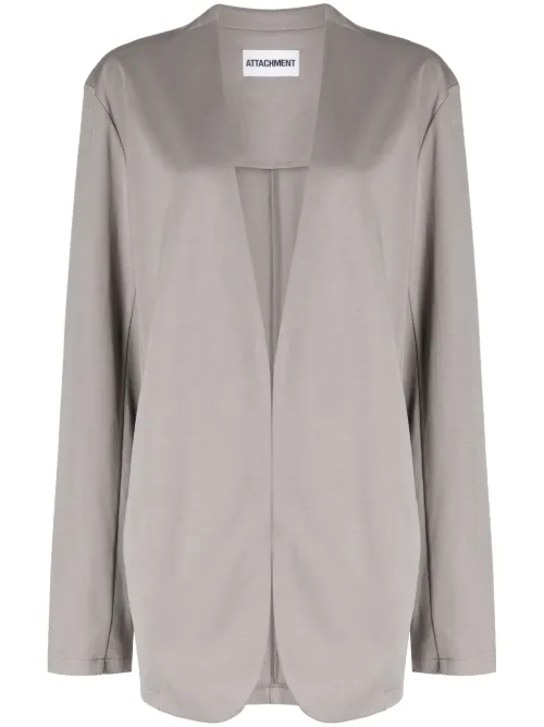 Blazer en coton à col v - Attachment - Modalova
