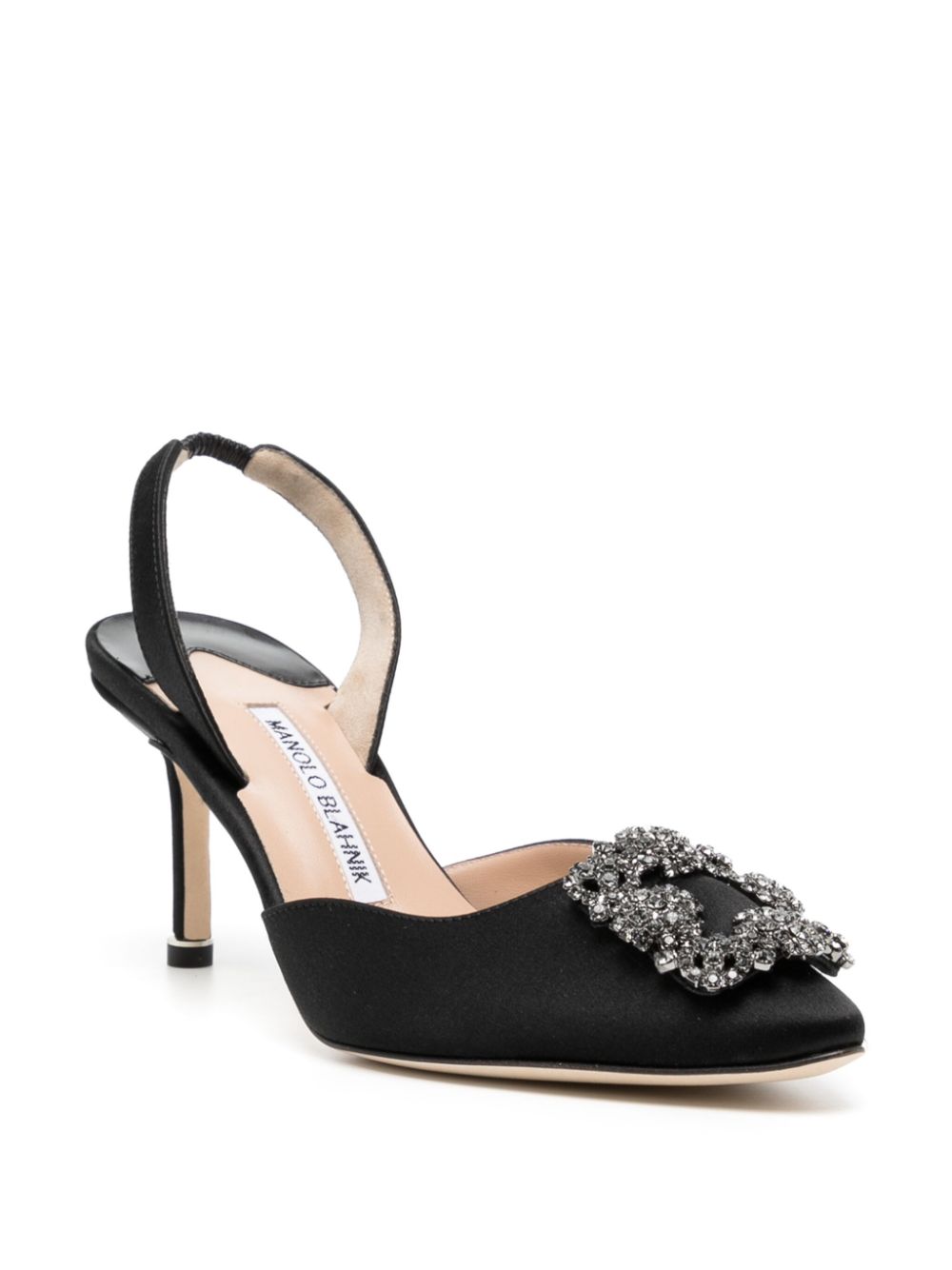 Manolo Blahnik Hangisi 75mm slingback pumps - Zwart