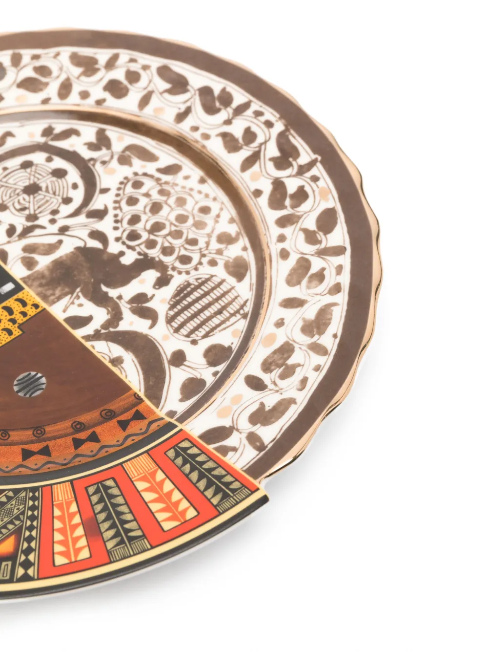 Seletti Hybrid Mitla Ceramic Dinner Plate In Brown