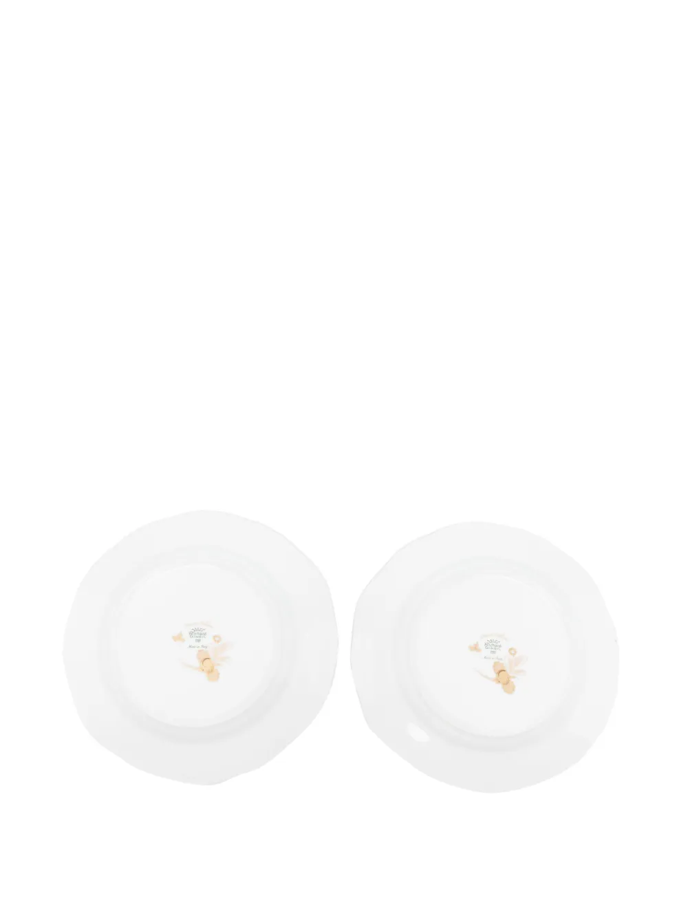 Ginori 1735 Oriente Italiano Aurum Porcelain Plate (set Of Two) In White