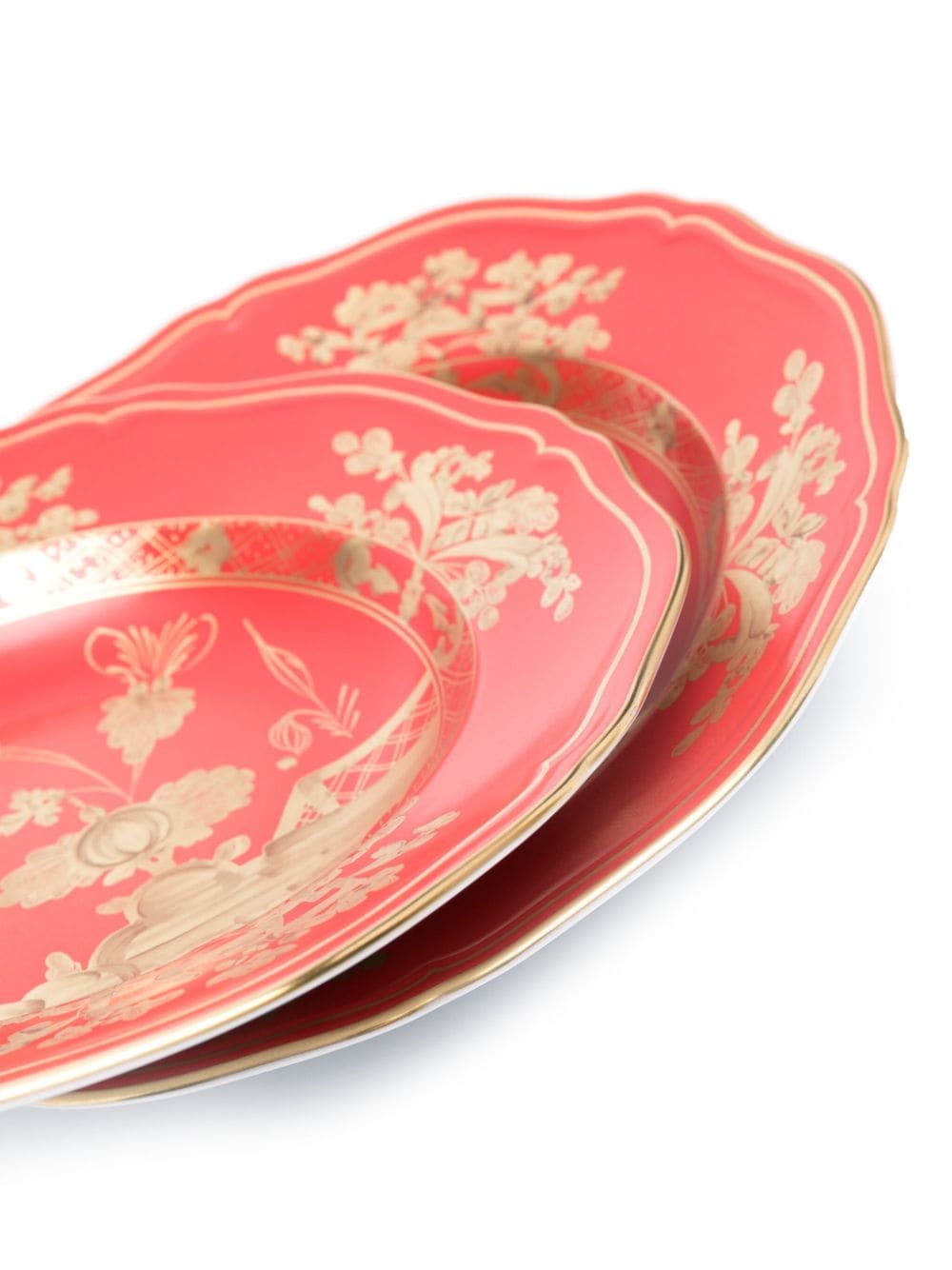 Shop Ginori 1735 Floral-print Plates (set Of Two) In Red