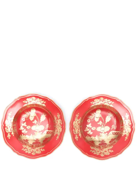 GINORI 1735 lot de deux assiettes à fleurs