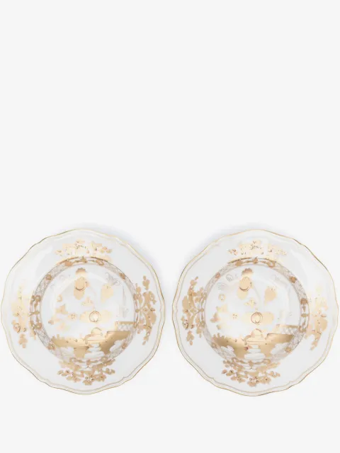 GINORI 1735 Aurum porcelain soup plate (set of two)