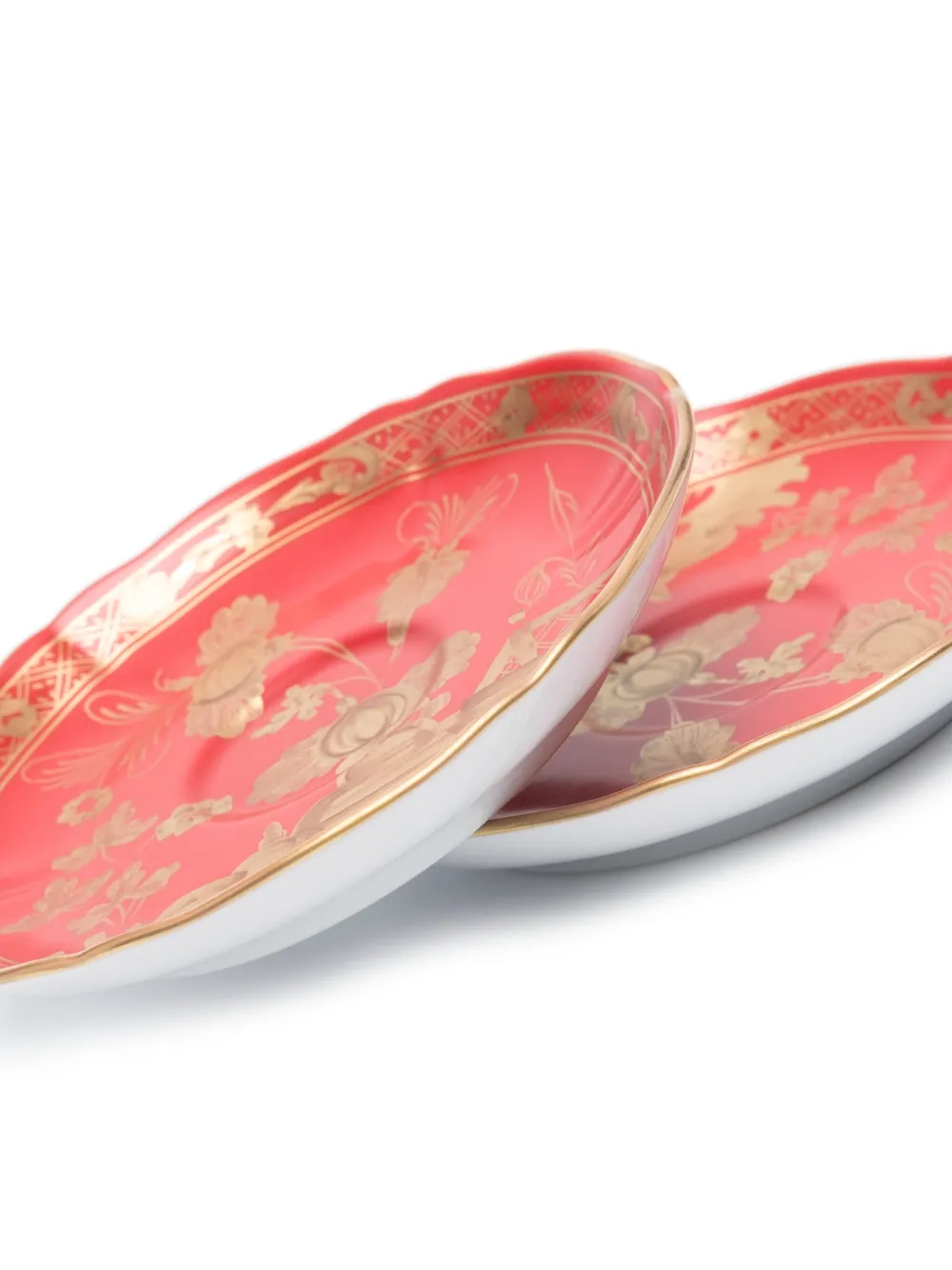 Ginori 1735 Rubrum Porcelain Plate (set Of Two) In Red