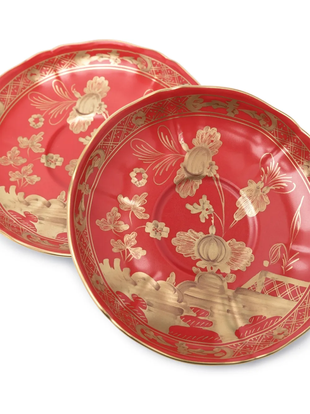Ginori 1735 Oriente Italiano Rubrum Porcelain Plate (set Of Two) In Rot