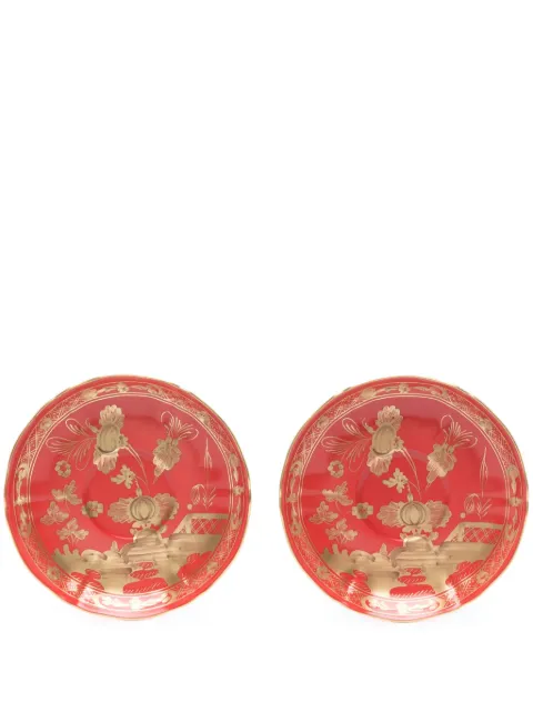 GINORI 1735 juego de dos platos Oriente Italiano Rubrum