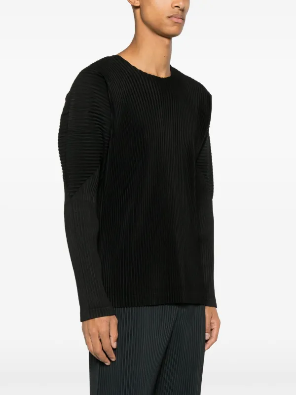 Homme Plissé Issey Miyake プリーツ Tシャツ | ブラック
