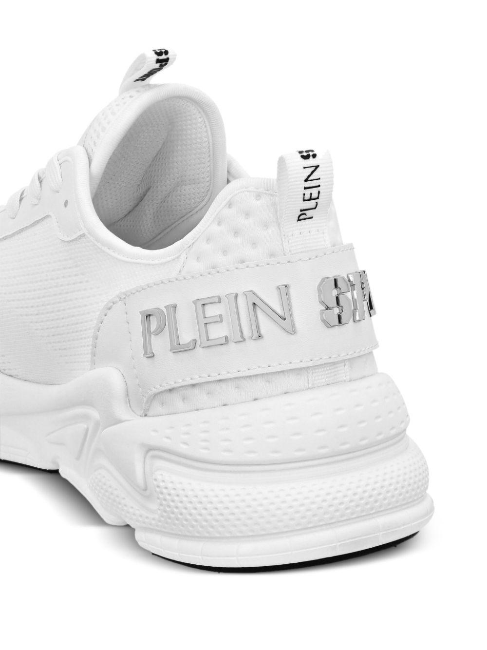 Shop Plein Sport Logo-lettering Mesh Sneakers In White