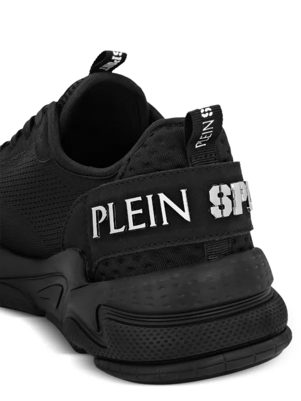 Plein Sport logo-lettering Mesh Sneakers | Black | FARFETCH