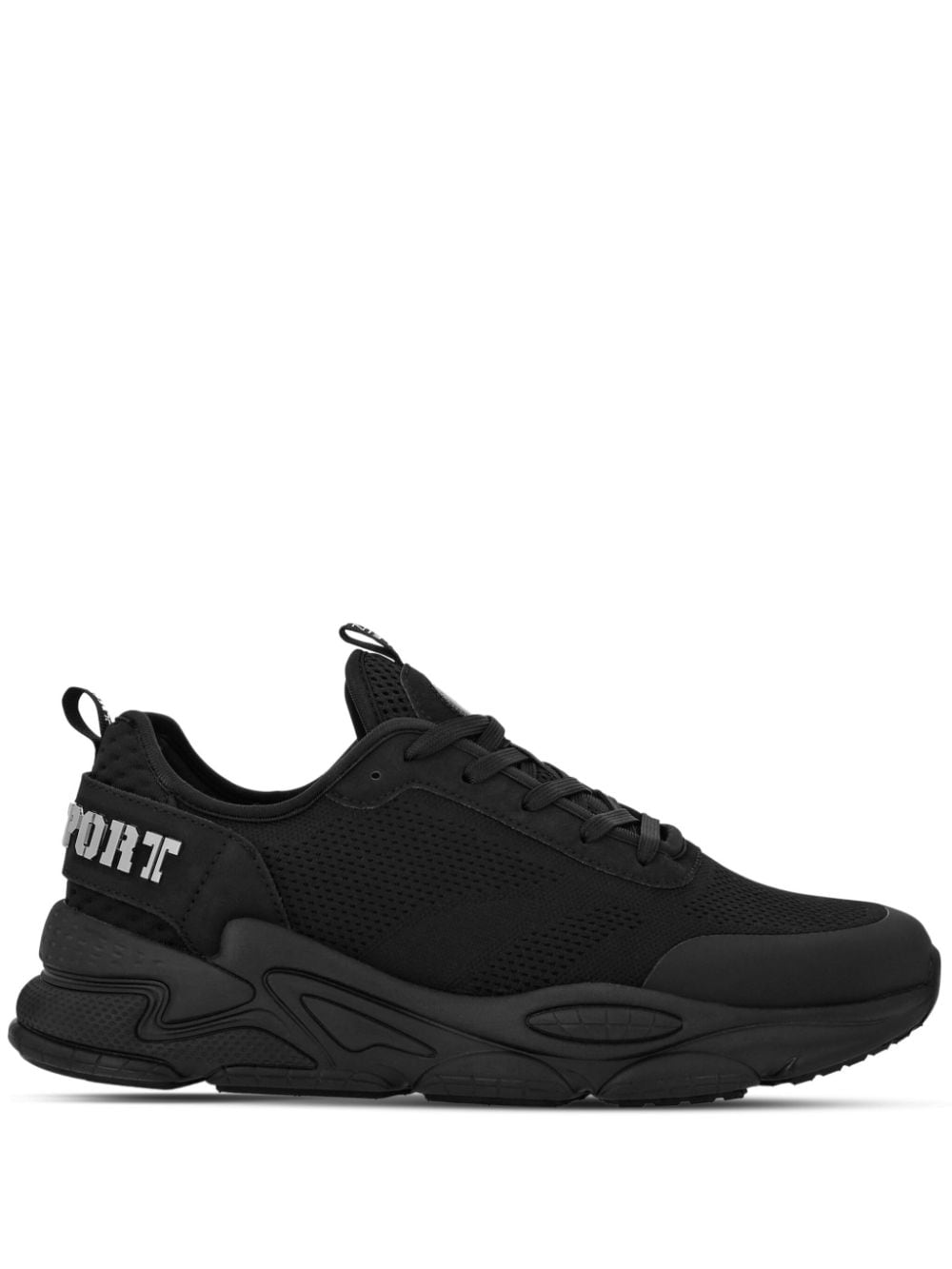 Plein Sport Logo-lettering Mesh Sneakers In Schwarz