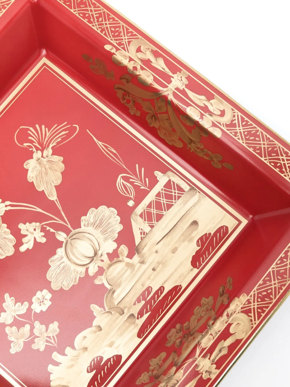 Ginori 1735 Oriente Italiano Rubrum Porcelain Square Plate (24,5cm) In Rot