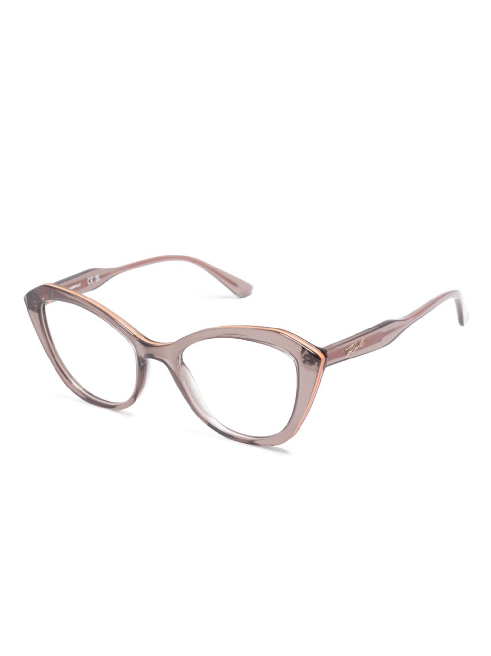 Karl Lagerfeld KL6137 bril met cat-eye montuur - Beige