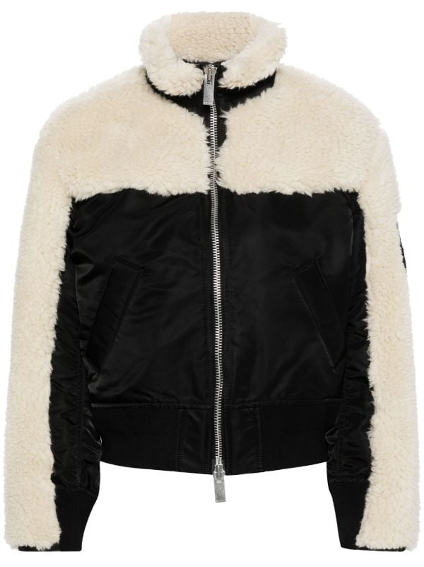 Sacai Panelled faux-shearling Jacket - Farfetch