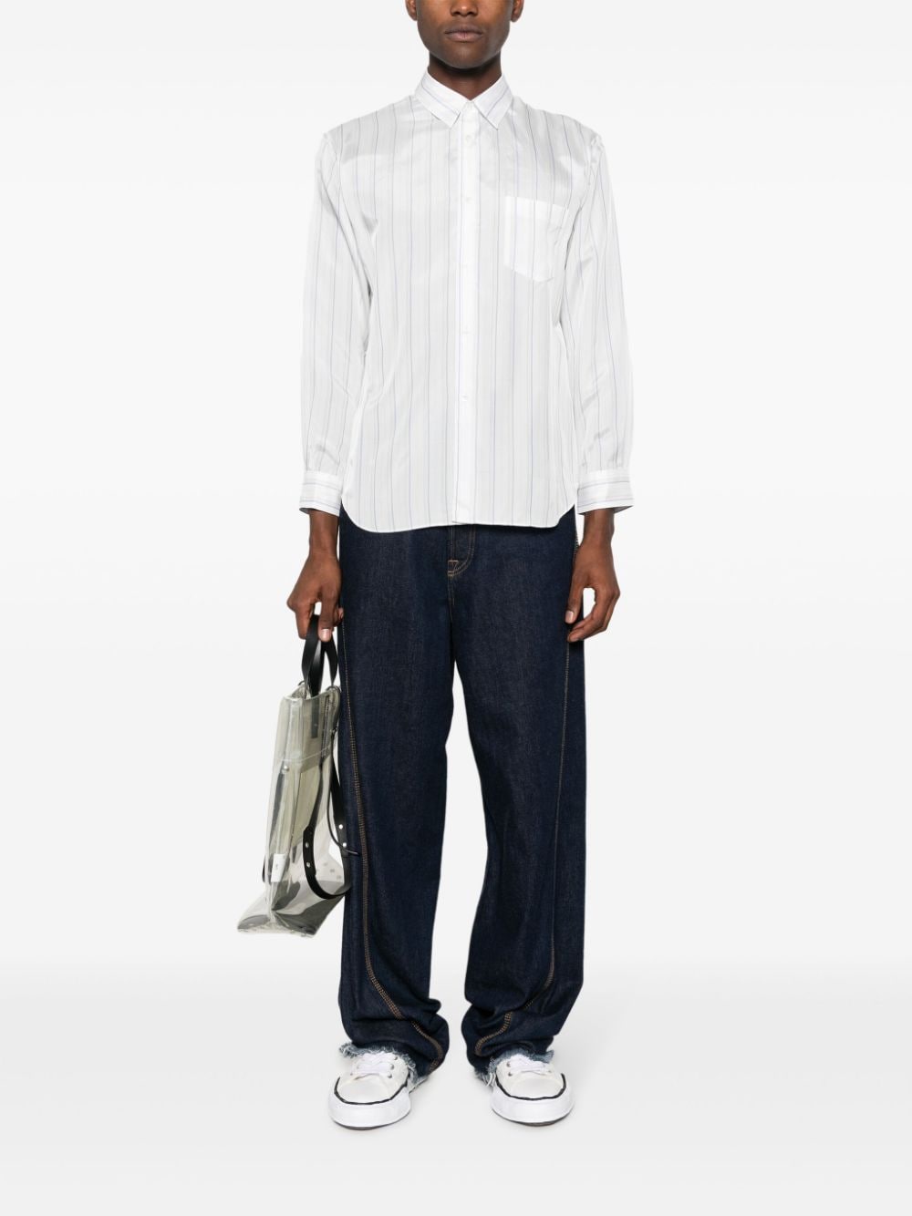 Comme Des Garçons Shirt striped long-sleeve shirt - Wit