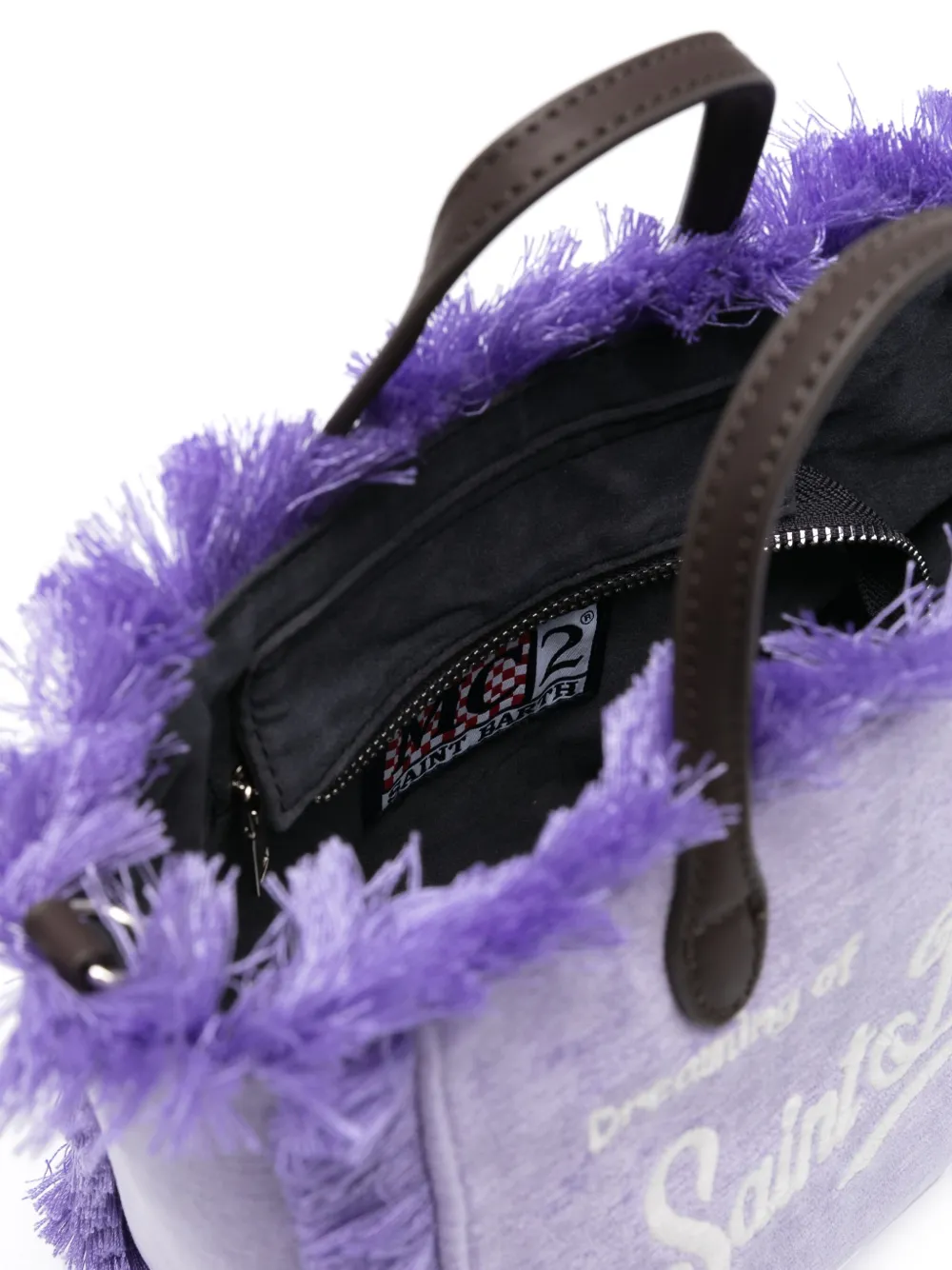 Shop Mc2 Saint Barth Mini Vanity Logo-embroidered Tote Bag In Purple