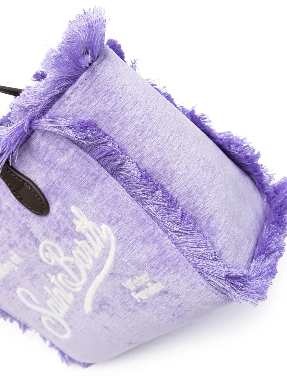 Shop Mc2 Saint Barth Mini Vanity Logo-embroidered Tote Bag In Purple