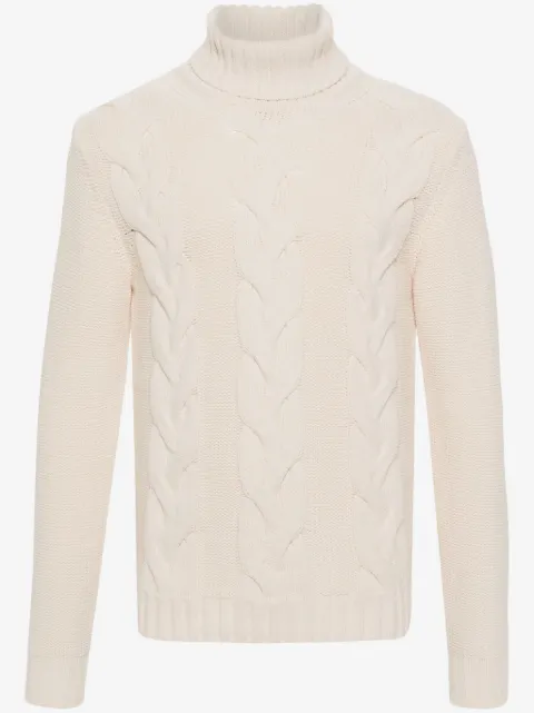 K-Way cable-knit roll-neck jumper