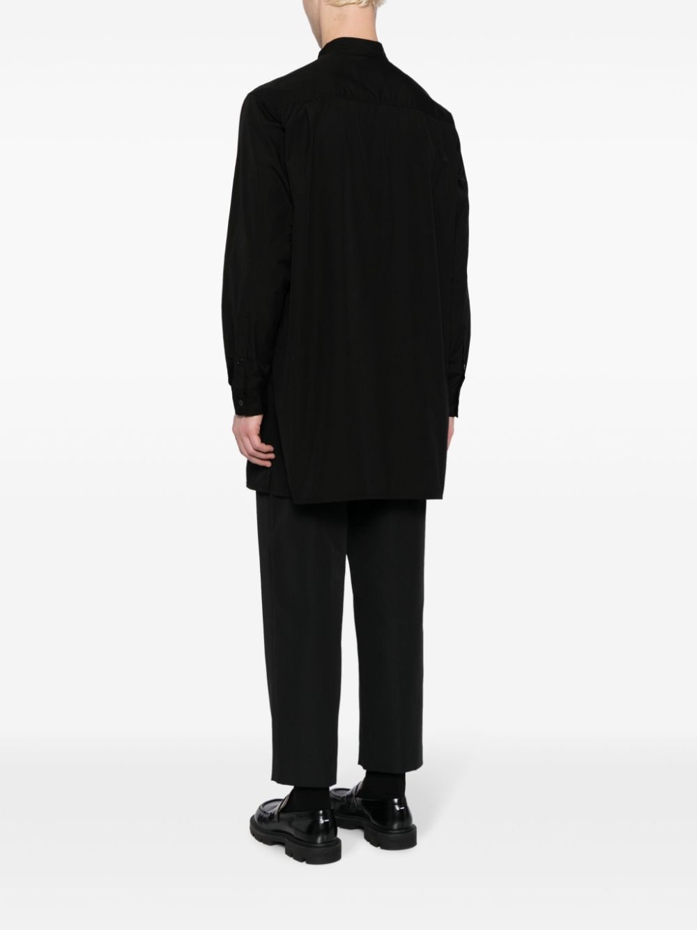 Shop Yohji Yamamoto Long-sleeve Layered Shirt In Black