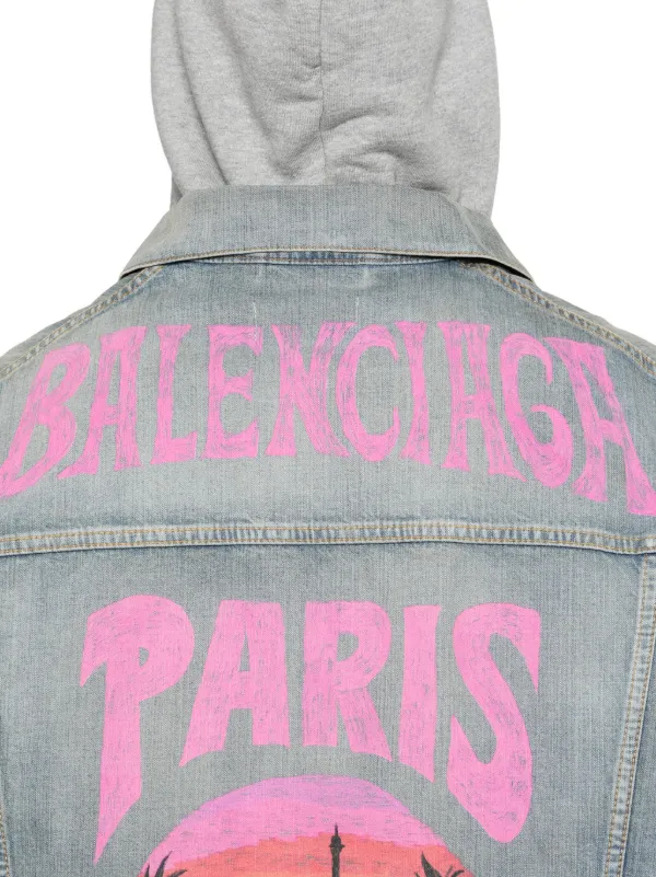 Veste en jean balenciaga rose sale