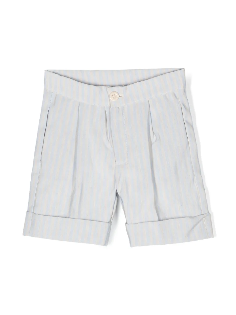 La Stupenderia Babies' Stripe-pattern Cotton Shorts In Blue