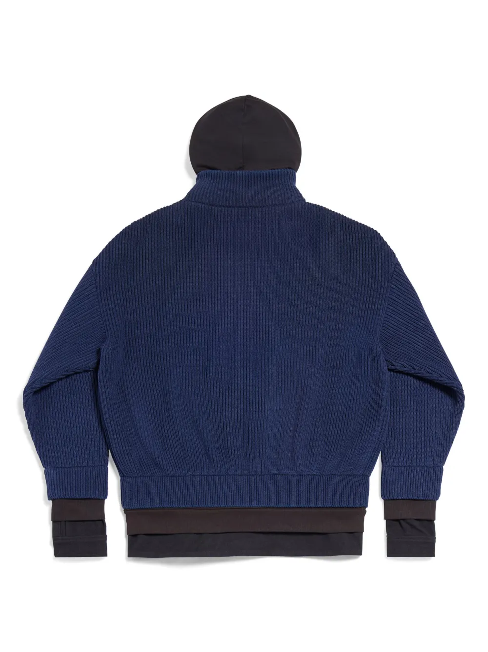 Shop Balenciaga Layered Zip-up Hoodie In Blue