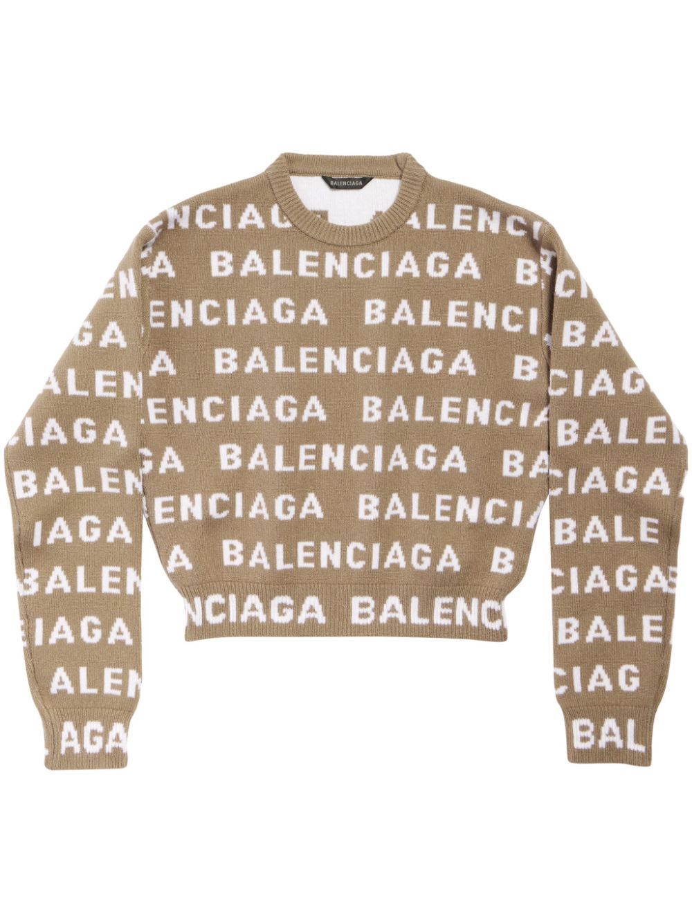 Image 1 of Balenciaga logo-intarsia wool jumper