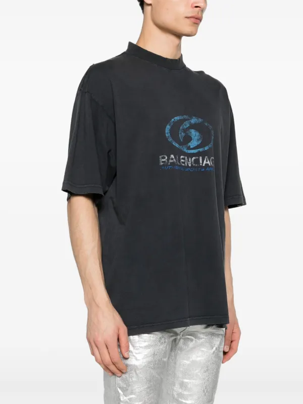 Balenciaga Surfer logo-print Cotton T-shirt | Black | FARFETCH