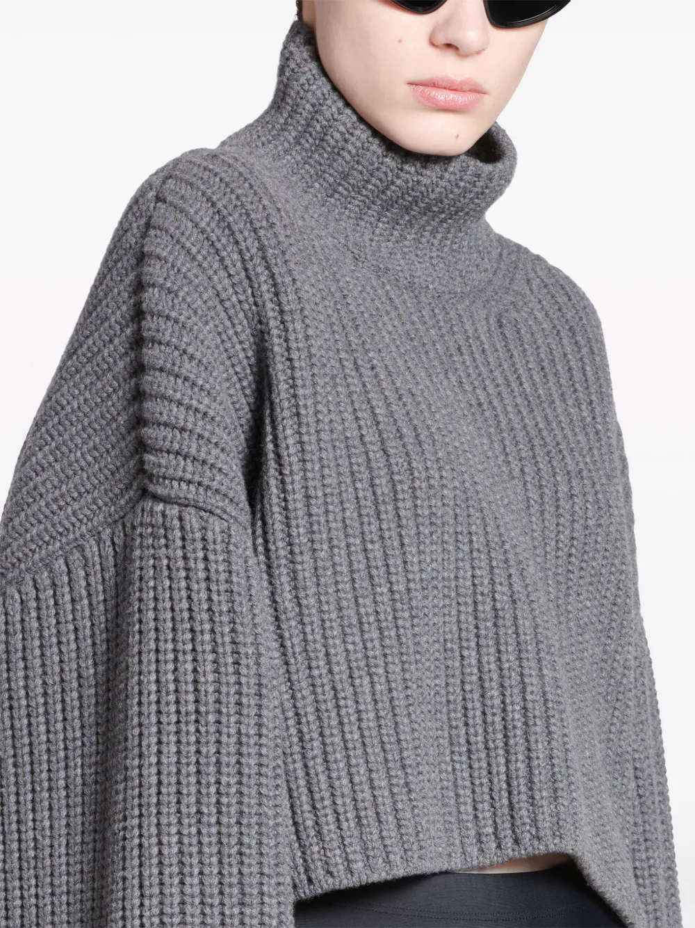 Balenciaga Trui van scheerwol met hoge hals Grijs