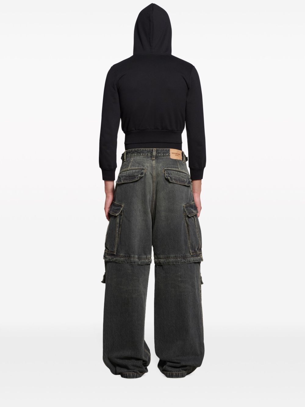 Balenciaga Katoenen cargo jeans met wijde pijpen Zwart