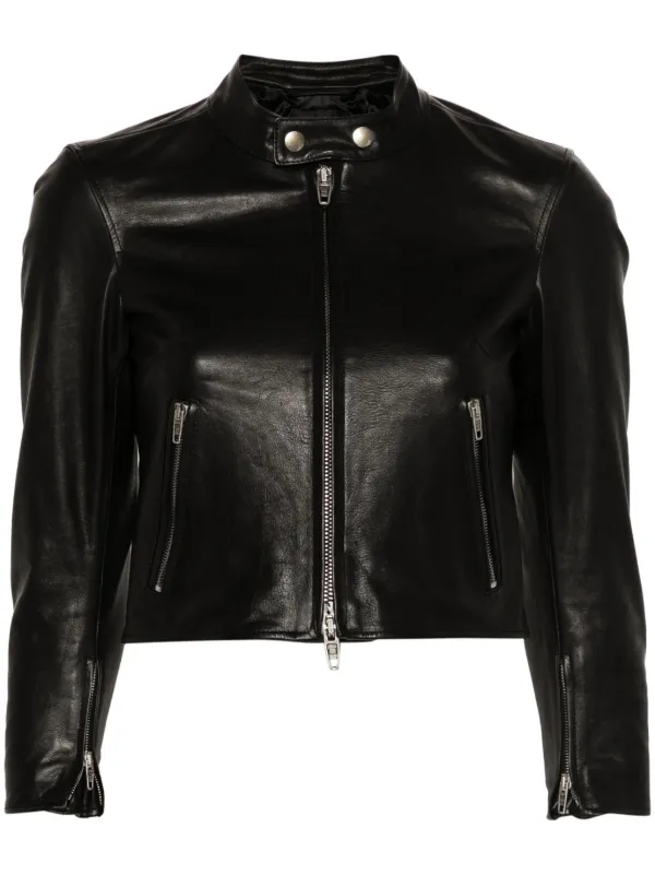 Balenciaga leather jacket womens best sale