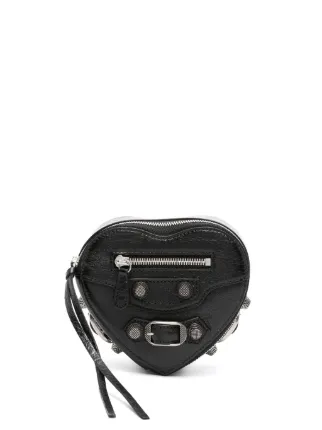 BALENCIAGA Le Cagole ハート ミニ ショルダーバッグ Le Cagole Heart Mini leather crossbody bag in silver