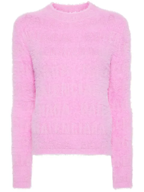 Balenciaga logo-knit fuzzy jumper Women