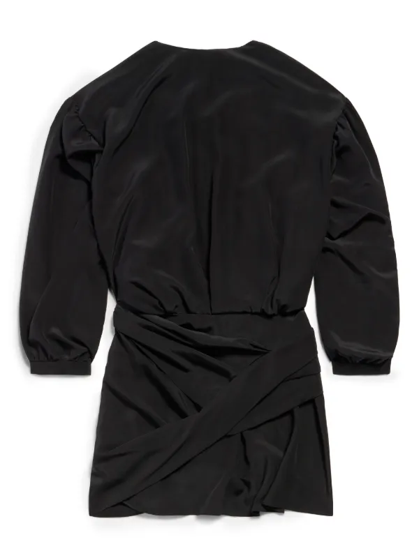 【BALENCIAGA】 V ネック ミニ ドレス Balenciaga Vネック シルクミニドレス | ブラック | FARFETCH JP