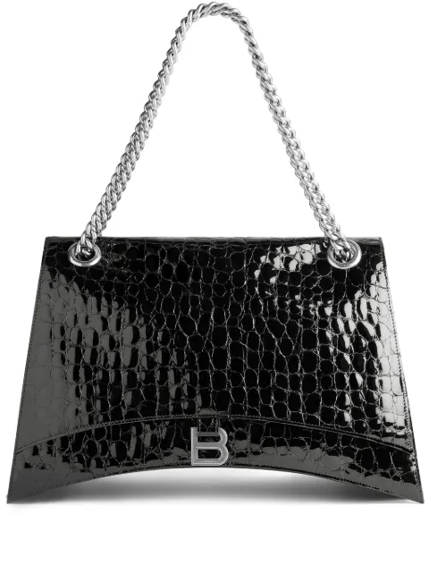 Balenciaga large Crush crocodile-effect shoulder bag