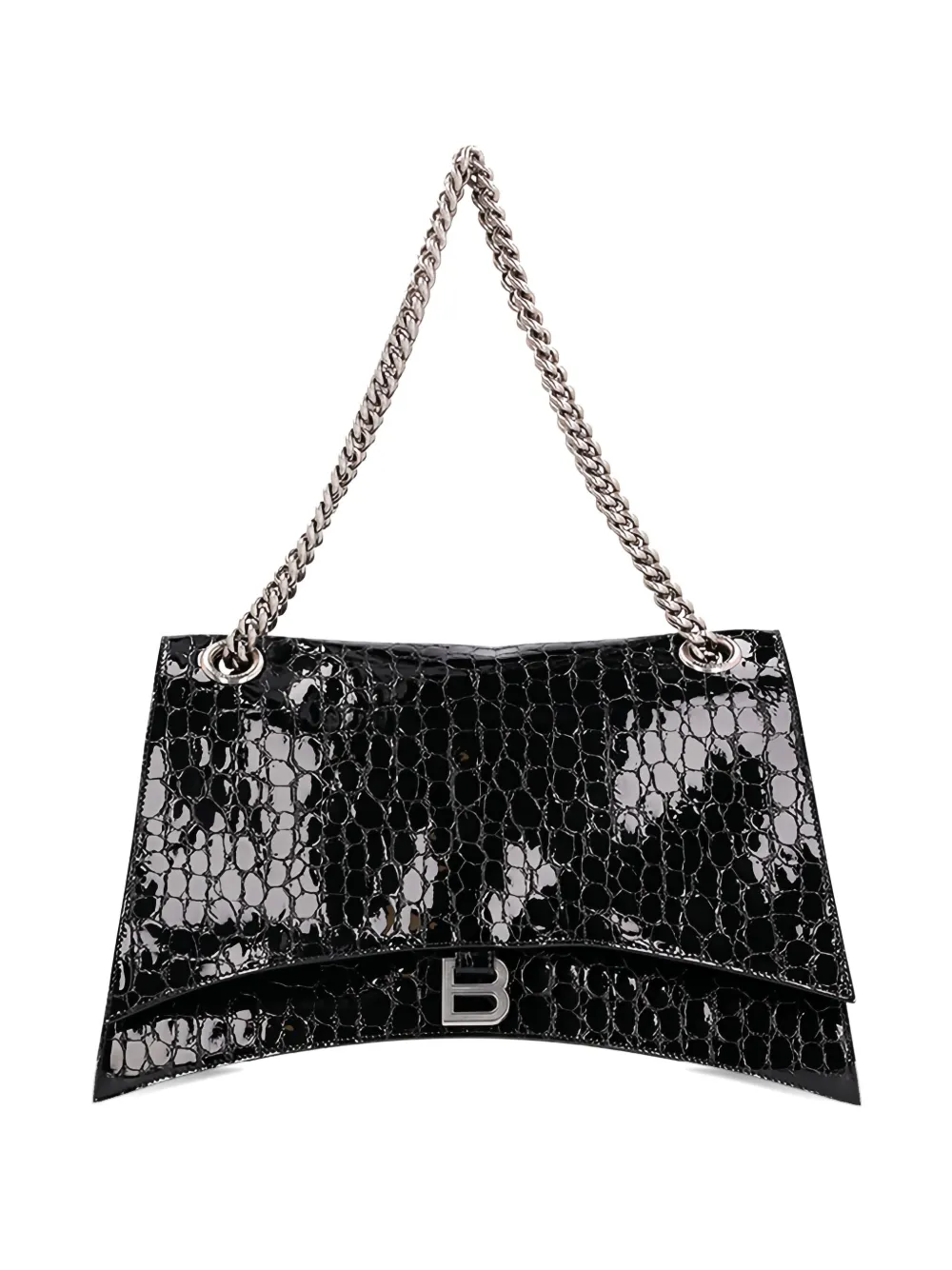 Balenciaga Crush schoudertas met krokodillen-reliëf Zwart