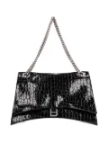 Balenciaga large Crush crocodile-effect shoulder bag - Black