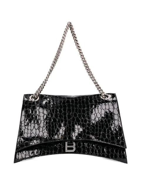Balenciaga large Crush crocodile-effect shoulder bag