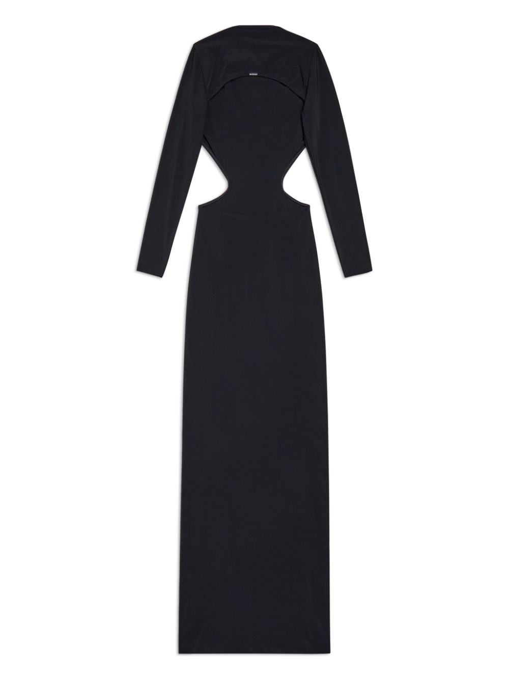 Shop Balenciaga Logo-tag Cut-out Maxi Dress In Black
